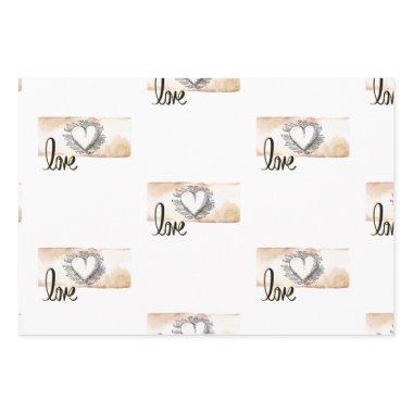 Wedding wrapping paper set for gifts and shower