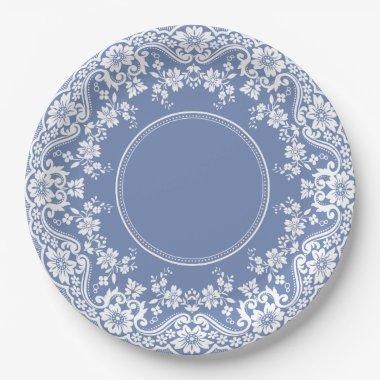 Wedgwood Blue Jasperware Lace Doily Paper Plates