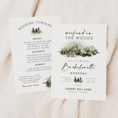 Weekend in the Woods Camping Bachelorette Invitations