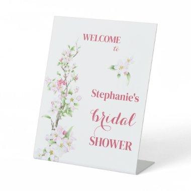 Welcome Apple Blossom Bridal Shower Personalized Pedestal Sign