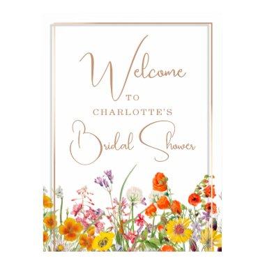 Welcome Bridal Shower Colorful Wildflower Country Poster