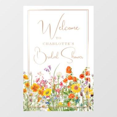 Welcome Bridal Shower Colorful Wildflower Country Wall Decal