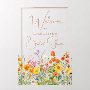 Welcome Bridal Shower Colorful Wildflower Country Wall Decal