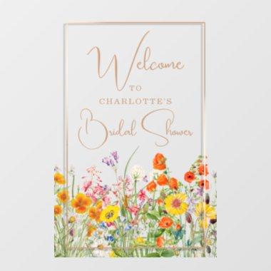 Welcome Bridal Shower Colorful Wildflower Country Window Cling