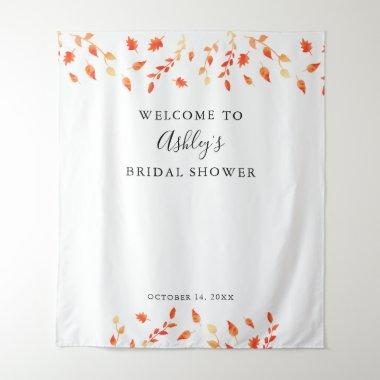 Welcome Bridal Shower Fall Autumn Foliage Leaves Tapestry