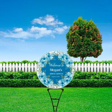 Welcome Bridal Shower Floral Blue Anemone Sign