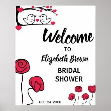 Welcome Bridal Shower Sign Love Bird