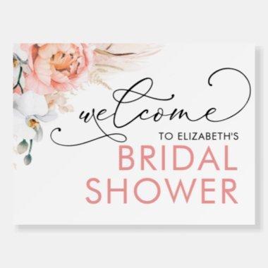 Welcome Bridal Shower Sign Pampas Grass Terracotta