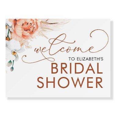 Welcome Bridal Shower Sign Pampas Grass Terracotta