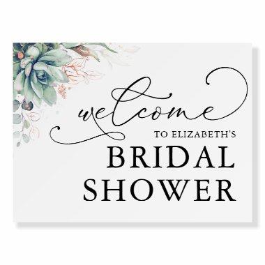 Welcome Bridal Shower Sign Succulents Greenery