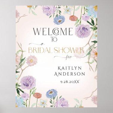 Welcome Bridal Shower Wildflower Watercolor Floral Poster