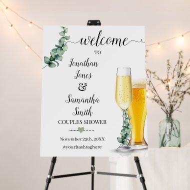 Welcome Couples Shower Bubbles & Brews Eucalyptus Foam Board