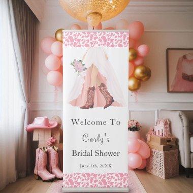 Welcome Cowboy Boots & Wedding Dress  Retractable Banner