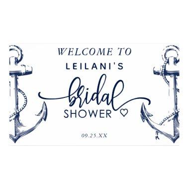 Welcome Nautical  Anchor White Poster