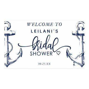 Welcome Nautical Bridal Shower Anchor White Poster