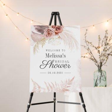 Welcome Pampas Grass Tan Bridal Shower Foam Board