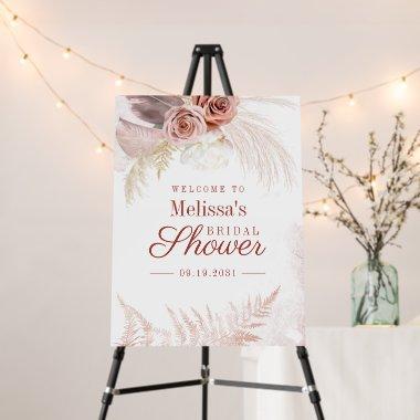 Welcome Pampas Grass Terracotta Bridal Shower Foam Board