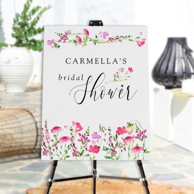 Welcome Pink Wildflower Editable Shower Easel Foam Board