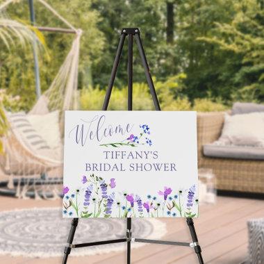 Welcome Purple Wildflower Editable Easel Sign