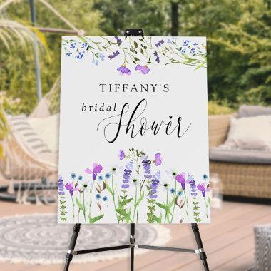 Welcome Purple Wildflower Editable Shower Easel Foam Board