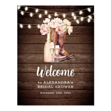 WELCOME Rustic Cowgirl Boots  Poster