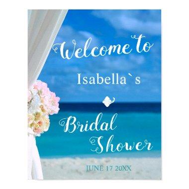 Welcome Sign | Blue Ocean Beach Bridal Shower