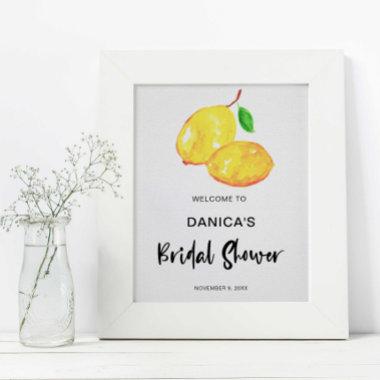 Welcome Sign Bridal Shower Lemon Theme Lettering
