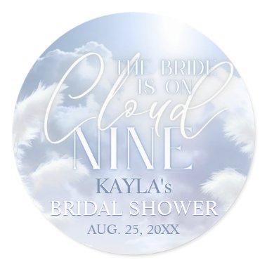 Welcome Sign On Cloud Nine 9 Pampas Bridal Shower Classic Round Sticker