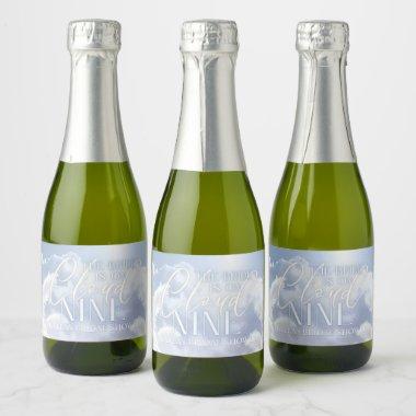 Welcome Sign On Cloud Nine 9 Pampas Bridal Shower Sparkling Wine Label