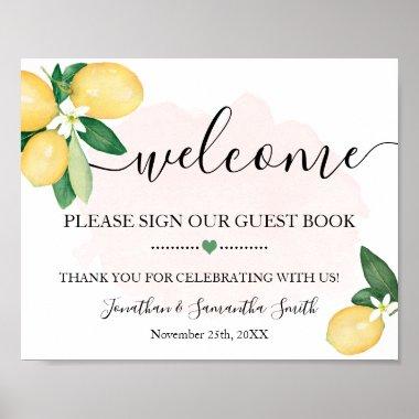 Welcome Sign Our Guest Book Shower Wedding Lemons