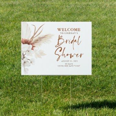 Welcome Sign Terracotta Floral Bridal Shower