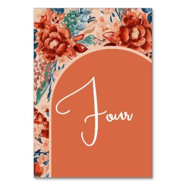 Welcome Table Numbers | Boho Terracotta Floral