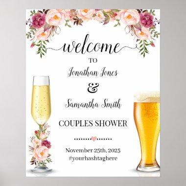 Welcome to bubbles and brews couples shower sign