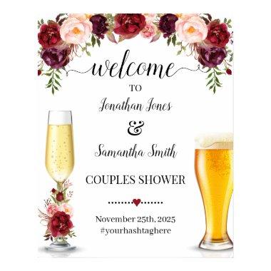 Welcome to bubbles and brews marsala shower sign