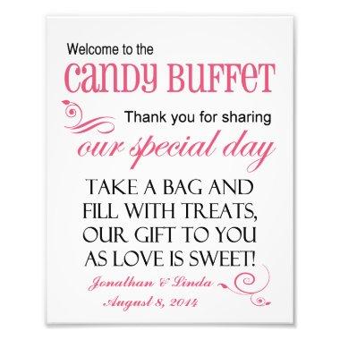 Welcome to the Candy Buffet Pink Wedding Sign
