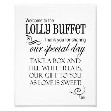 Welcome to the Lolly Buffet Wedding Sign - Box