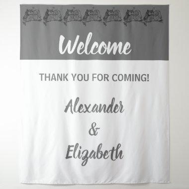 Welcome Wedding Tapestry Owls Love