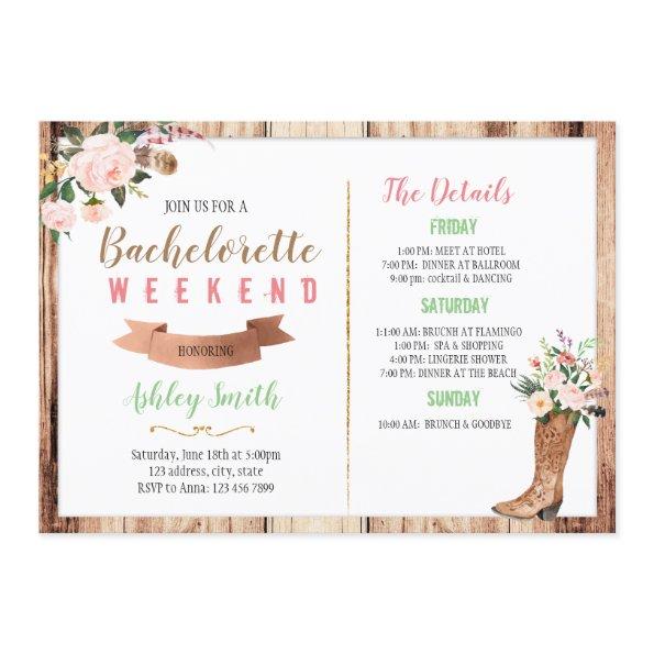 Western bachelorette with Itinerary