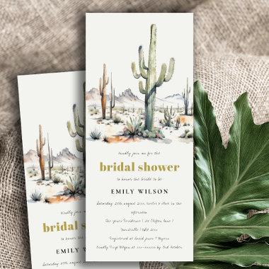 Western Boho Cactus Desert Landscape Bridal Shower Invitations