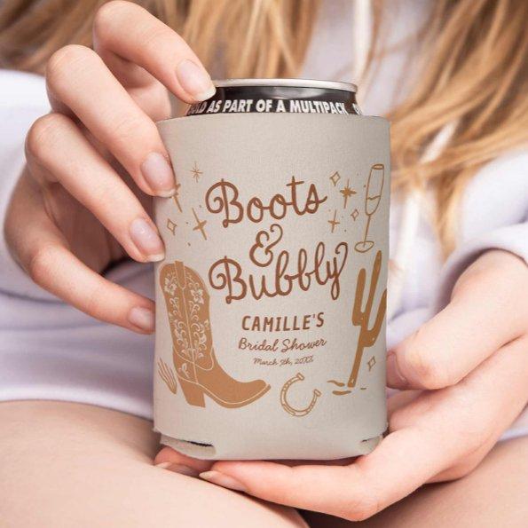 Western Boots and Bubbly  Can Cooler