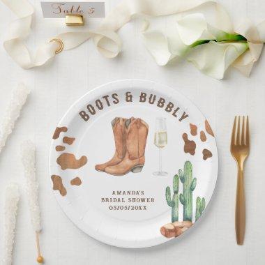 Western Boots & Bubbly  Paper Plates