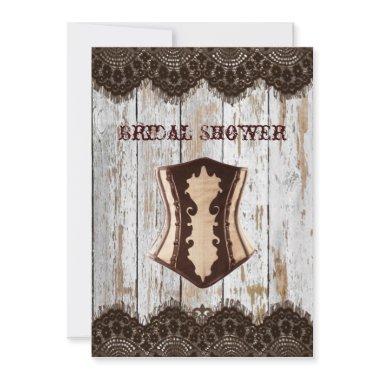 Western country corset steampunk bridal shower Invitations