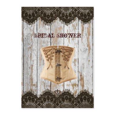 Western country corset steampunk bridal shower Invitations