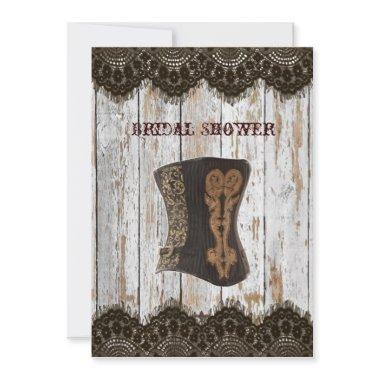 Western country corset steampunk bridal shower Invitations