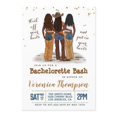 Western Cowgirl Bachelorette Bridal Shower Invitations