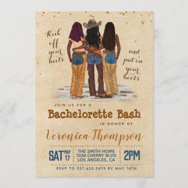 Western Cowgirl Bachelorette Bridal Shower Invitations