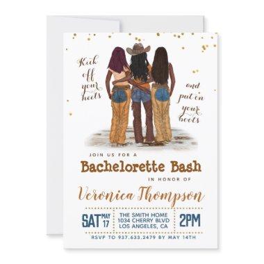 Western Cowgirl Bachelorette Bridal Shower Invitations