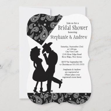 Western Cowgirl couple Bridal Shower Invitations