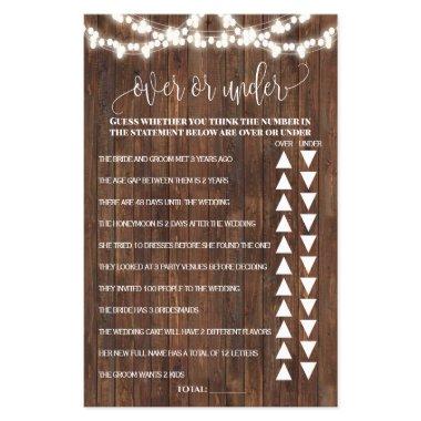 Western Over or Under  Game  Flyer