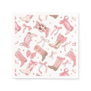 Western Pink Rodeo Boots with Bows  Napkins